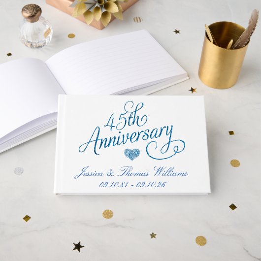 45周年サファイア結婚記念日 ゲストブック (正面見開き)