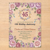 45周年サファイア 結婚記念日 ハチドリ アクリル招待状 (正面)