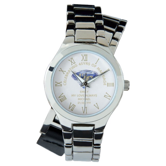 45周年妻結婚 – 記念2 腕時計 (正面)