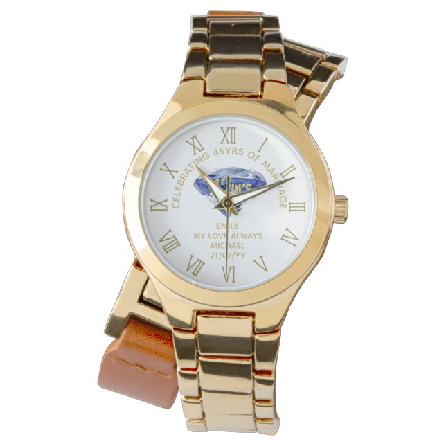 45周年妻結婚 – 記念4 腕時計 (正面)