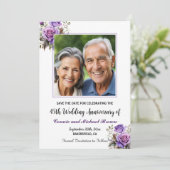 45周年紫結婚のバラ写真 セーブザデート (スタンド正面)