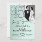 45周年結婚記念日 オーナメント デザイン 招待状 (正面)