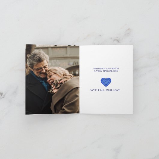 45周年結婚記念日 サファイアの愛は強い カード (内部)