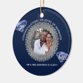 45周年結婚- ADD PHOTO Sapphire Blue セラミックオーナメント (左)