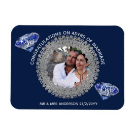 45周年結婚- ADD PHOTO Sapphire Blue マグネット