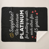 45周年結婚I – サファイアカップルおもしろい シェルパブランケット (正面(横))