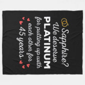 45周年結婚I – サファイアカップルおもしろい フリースブランケット (正面(横))