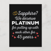 45周年結婚I – サファイアカップルおもしろい ポストカード (正面)