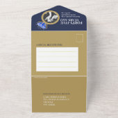 45周年記念のパーティーで、青いサファイアの指輪 オールインワン招待状 (外側)