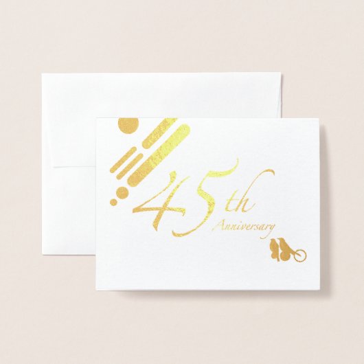 45周年記念の鳥モダンたち 箔カード (封筒付き正面)