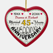 45周年記念ギフトハート型クリスマス セラミックオーナメント (裏面)