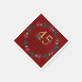 45周年記念クリスマスナパーソナライズされたプキンス スタンダードカクテルナプキン (角)