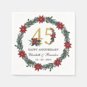 45周年記念クリスマスナパーソナライズされたプキンス スタンダードカクテルナプキン (正面)