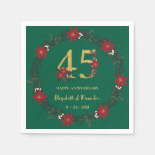 45周年記念クリスマスナパーソナライズされたプキンス スタンダードカクテルナプキン (正面)