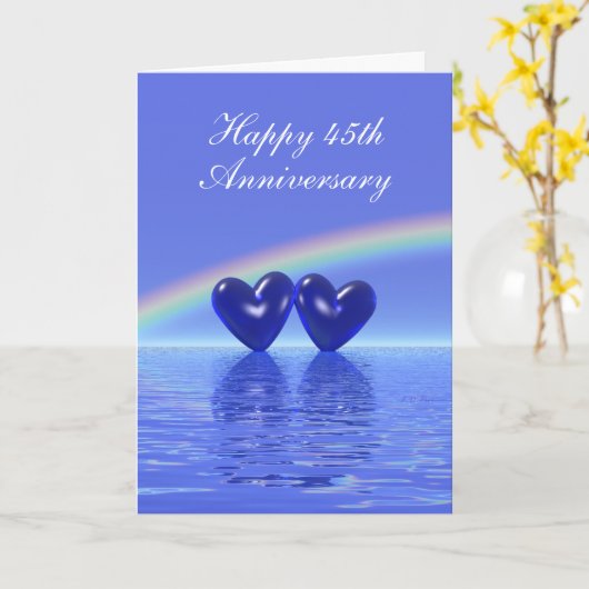 45周年記念サファイアハート（高） カード (黄色い花)