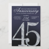 45周年記念ダイヤモンドシルバー紺デザイン 招待状 (正面)