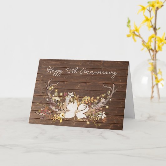 45周年記念ディアアントラーブーケ カード (黄色い花)