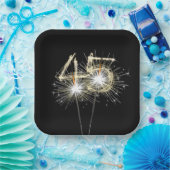 45周年記念パーティースパーカーズオンブラック ペーパープレート (パーティー)