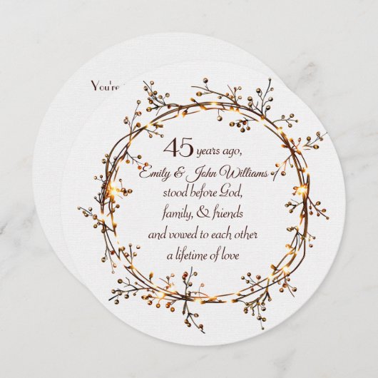 45周年記念パーティー白熱［赤熱］光を放つオータムベリーリース 招待状 (正面/裏面)