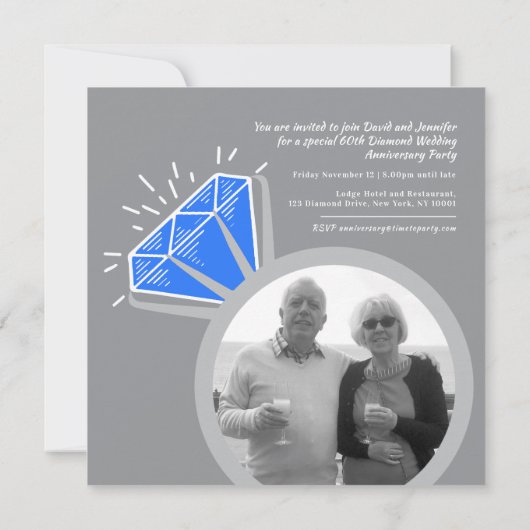 45周年記念パーティー サファイア リング 2枚の写真 招待状 (裏面)