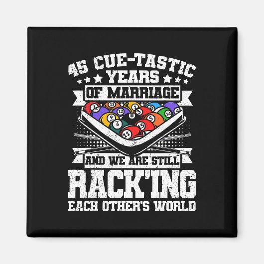 45周年記念プ結婚ールビリヤード45年M マグネット (正面)