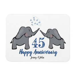 45周年記念結婚かわいいゾウ マグネット