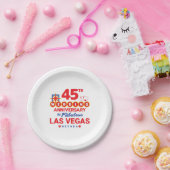 45周年記念結婚カップルのラスベガス旅行 ペーパープレート (パーティー)