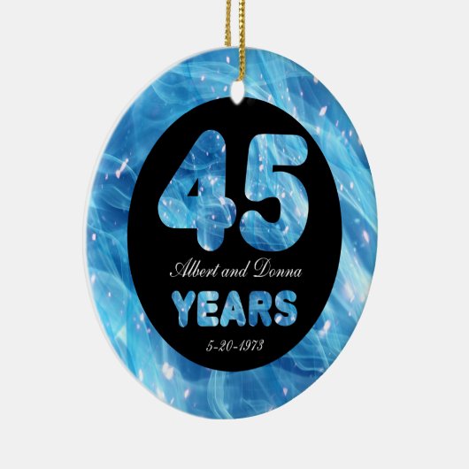 45周年記念結婚サファイアパーティー灯 セラミックオーナメント (右)
