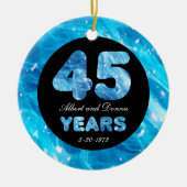 45周年記念結婚サファイアパーティー灯 セラミックオーナメント (正面)