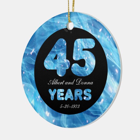 45周年記念結婚サファイアパーティー灯 セラミックオーナメント (左)