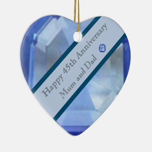 45周年記念結婚サファイア セラミックオーナメント (右)