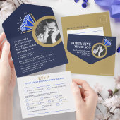 45周年記念結婚ディナーサファイアリング オールインワン招待状