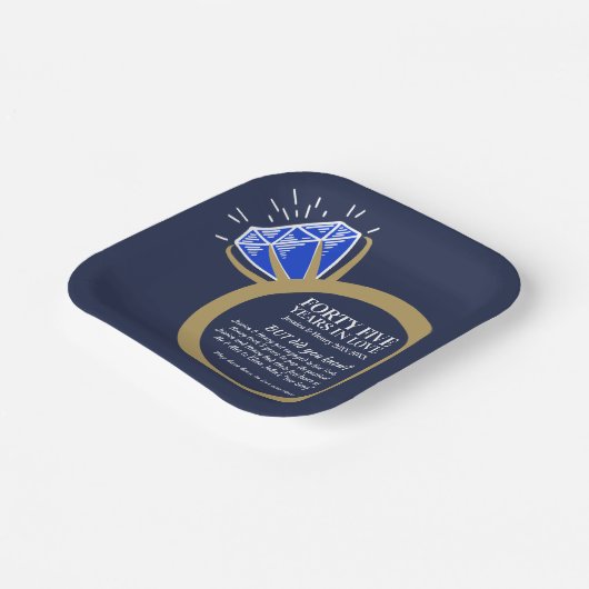 45周年記念結婚パーティーサファイアおもしろい事実  ペーパープレート (傾斜あり)