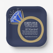45周年記念結婚パーティーサファイアおもしろい事実  ペーパープレート (正面)