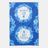 45周年記念結婚パーティーサファイアブルー キッチンタオル (縦)