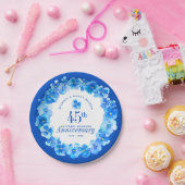 45周年記念結婚パーティーサファイアブルー ペーパープレート (パーティー)