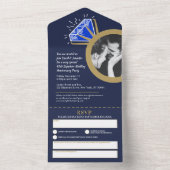 45周年記念結婚パーティーブルーサファイアリング オールインワン招待状 (内側)