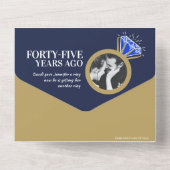 45周年記念結婚パーティーブルーサファイアリング オールインワン招待状 (裏面)