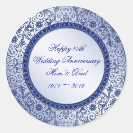 45周年記念結婚ラウンドのステッカー ラウンドシール