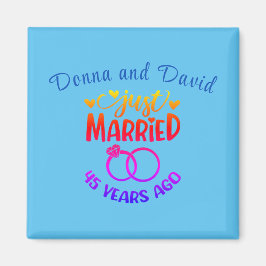 45周年記念結婚名前をカスタムするサファイア マグネット