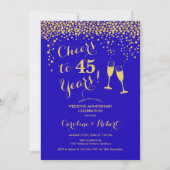 45周年 – 応援から45年ブルー金ゴールド 招待状 (正面)