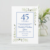 45周年・65周年記念の結婚記念日 Save the Date グリーン 招待状 (スタンド正面)
