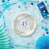 45周年・65周年 結婚記念日のグリーン ペーパープレート (パーティー)
