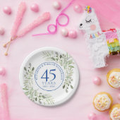 45周年・65周年 結婚記念日のグリーン ペーパープレート (パーティー)