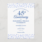 45周年・65周年 結婚記念日のハート型のセーブ・ザ・デート ポストカード (正面)