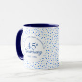 45周年・65周年 結婚記念日のハート型コンフェティ マグカップ (正面左)
