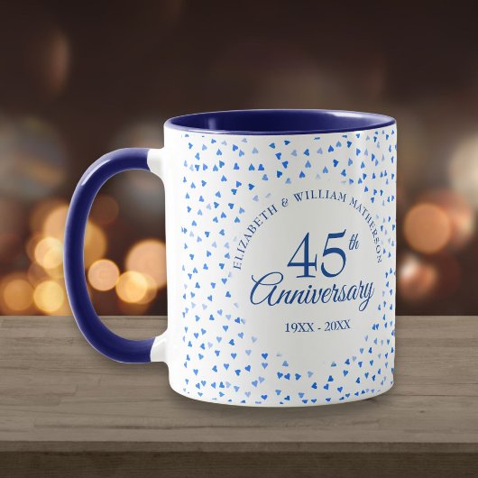 45周年・65周年 結婚記念日のハート型コンフェティ マグカップ