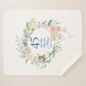 45周年 65周年 結婚記念日の花のガーランド シェルパブランケット (正面(横))