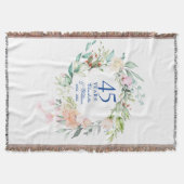 45周年 65周年 結婚記念日の花のガーランド スローブランケット (正面)