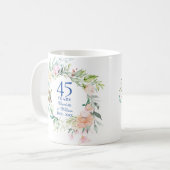 45周年・65周年 結婚記念日 カントリースタイルの花 コーヒーマグカップ (正面左)